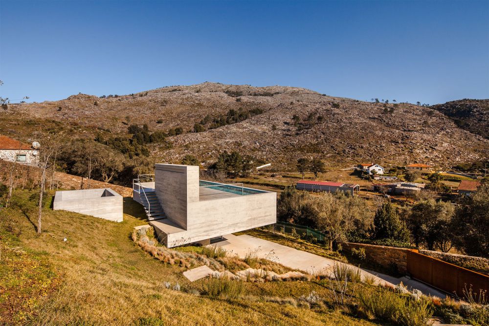 Cantilevered Concrete House