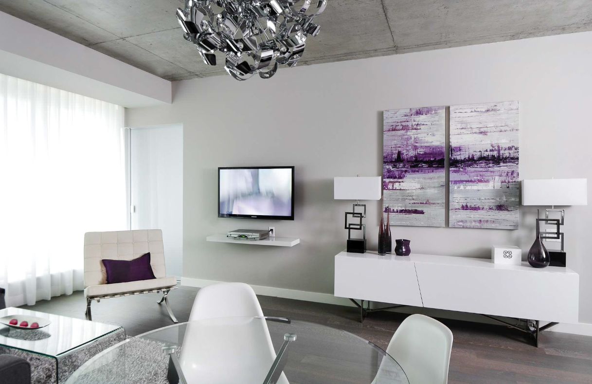 Canvas wall art in purple