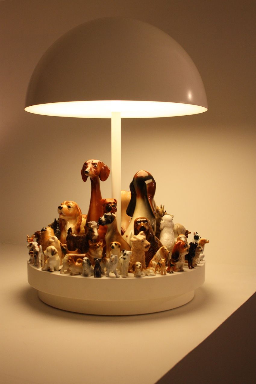 This kitschy and fun lamp highlights a retro collection of dog figurines, presented by the Carpenter's Workshop Gallery. Don't like dogs? I'm sure you could create a version with cats...or anything else for that matter.