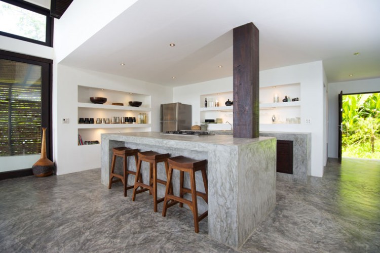 Casas del Sol Resort in Thailand - Cement countertop for kitchen island