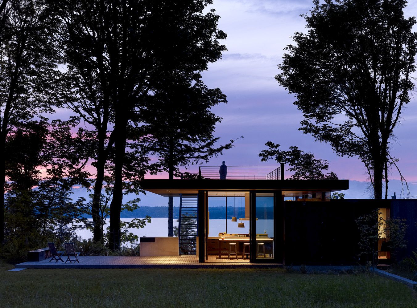 Case Inlet Retreat Waterfront Night View