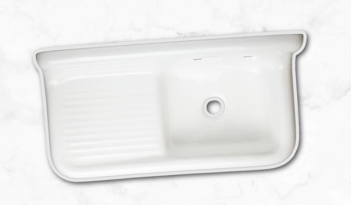 Cast Iron Wall Mount Drainboard Sink