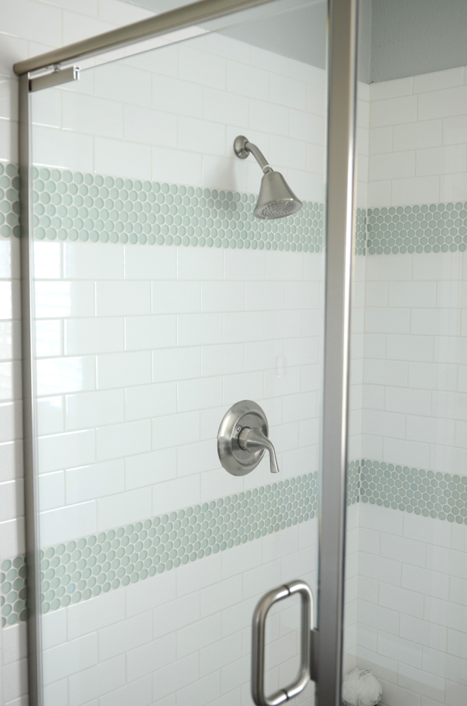 Ceramic penny round tiles for shower