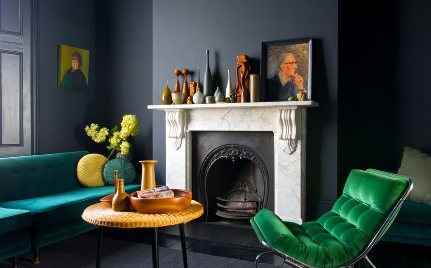 Charcoal Living room Color