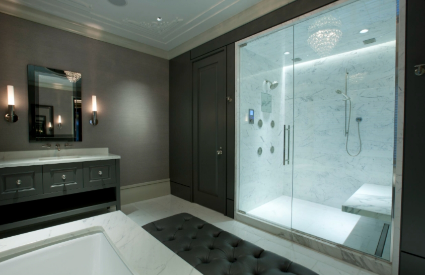Charcoal bathroom color scheme