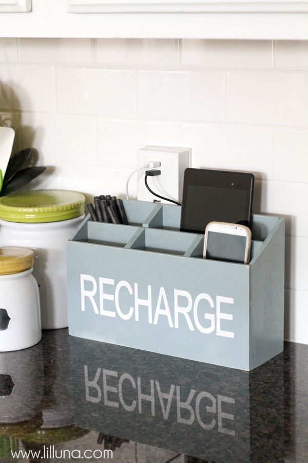 Charging station in the kitchen