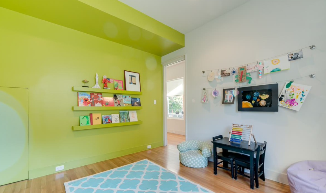 Chartreuse kids wall paint