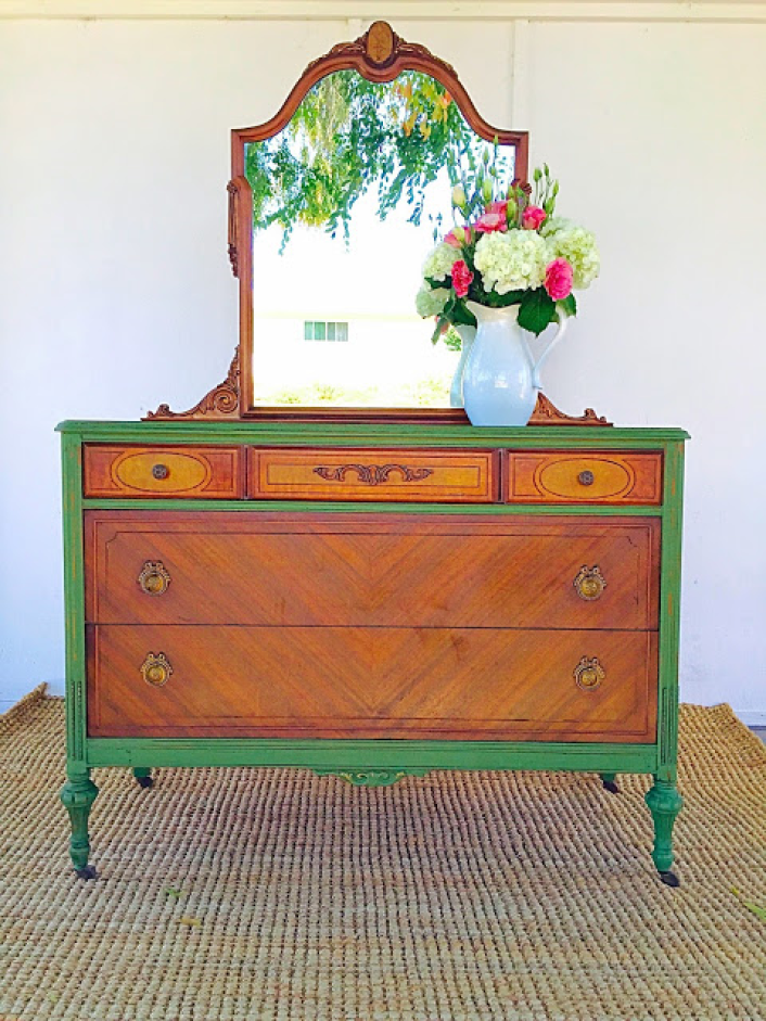 chest of drawers milk paint accent