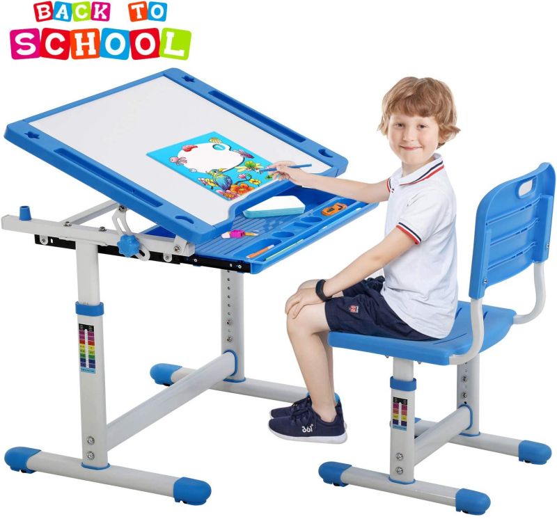 Children Desk and Chair Set Kids Study School Adjustable