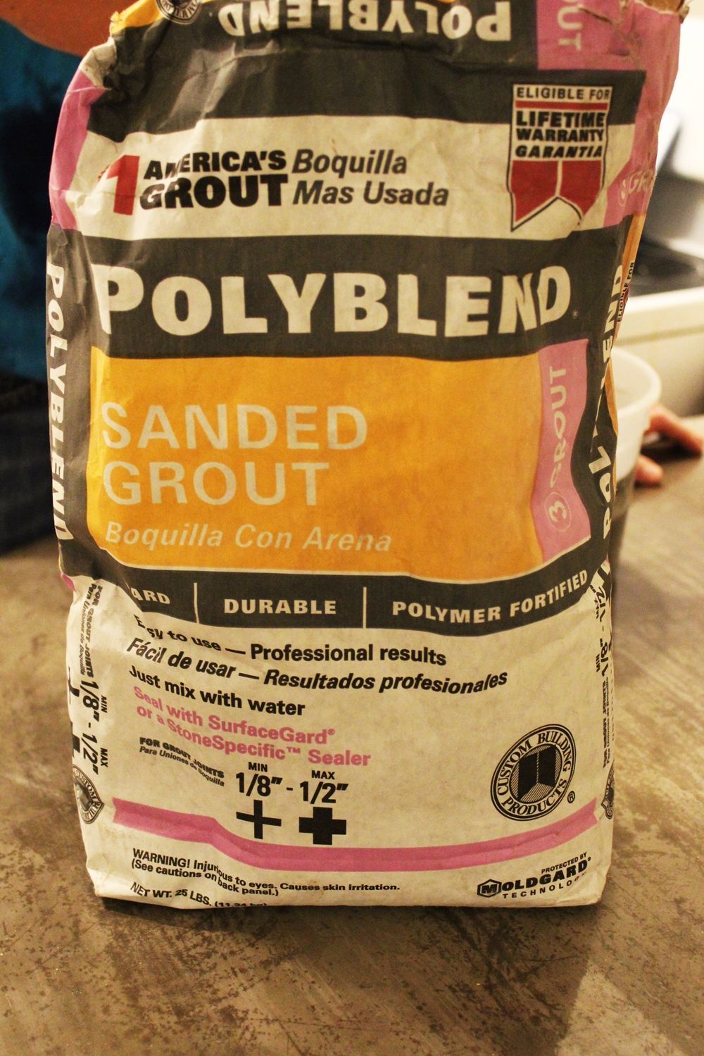 Choose the color of grout you want
