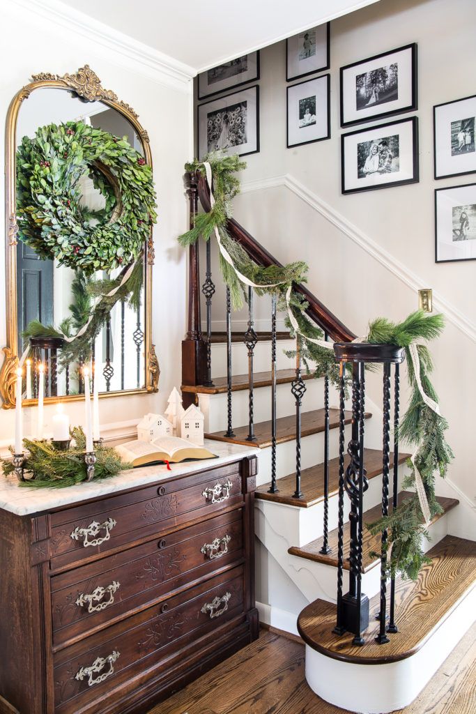 Make the stairs look festive for Christmas