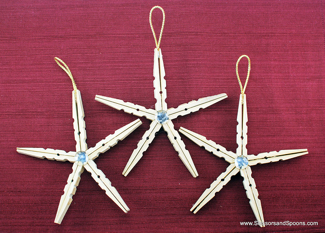 Christmas Ornaments Clothespin Stars