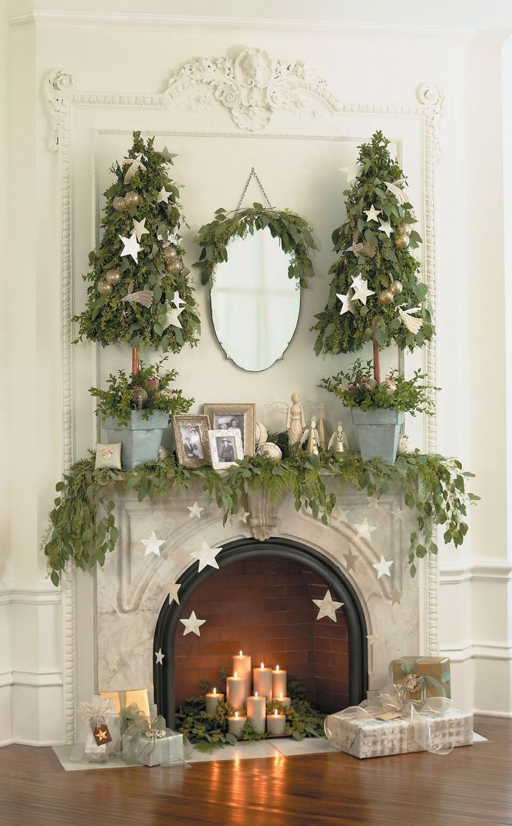 Christmas star mantel