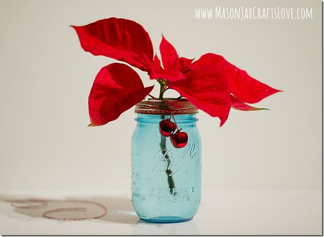 Christmas-themed Mason jar