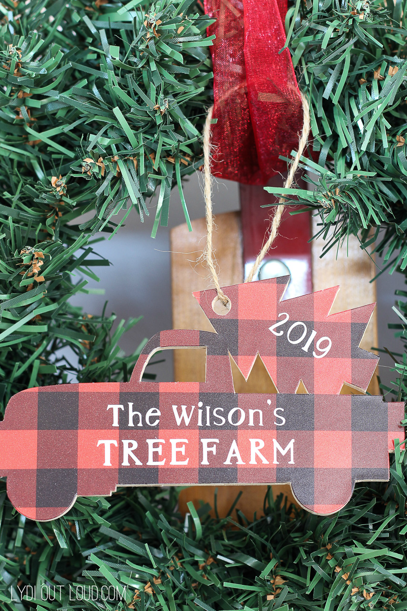 Christmas truck ornament with circut maker