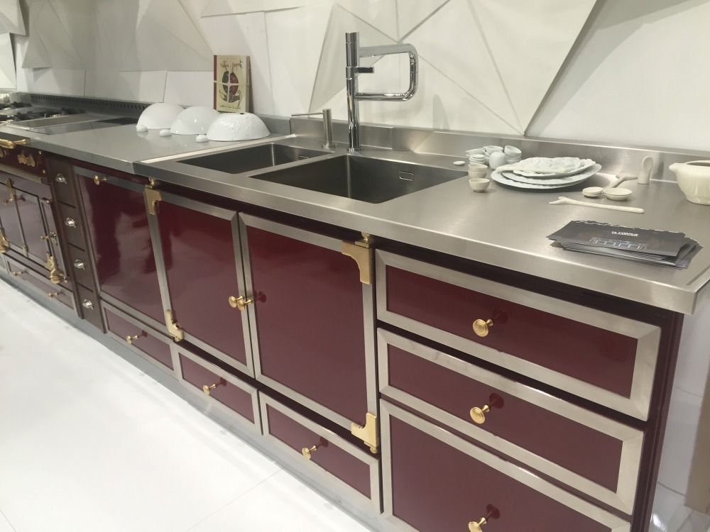 Chrome or steel kitchen cabinets