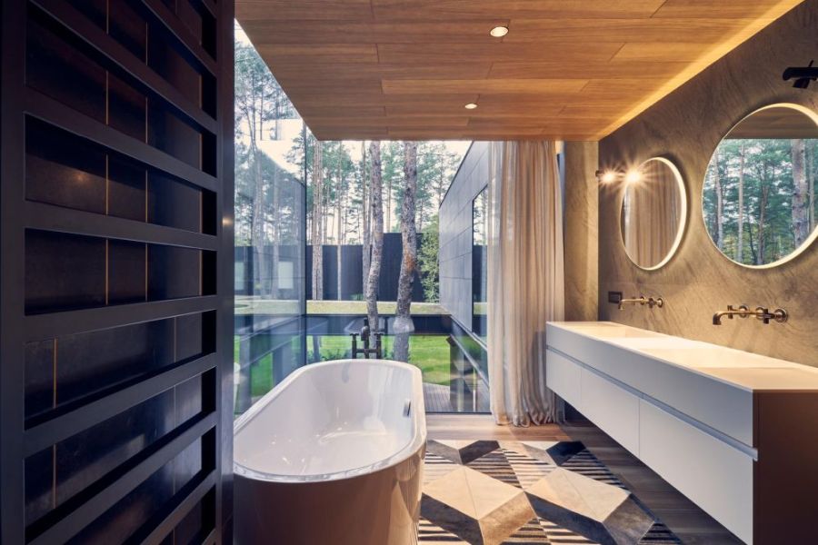 Circular Shaped Home by Przemek Olczyk from Mobius Architekci bathroom