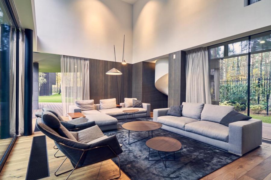 Circular Shaped Home by Przemek Olczyk from Mobius Architekci living room