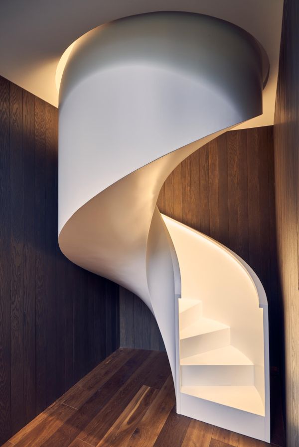 Circular Shaped Home by Przemek Olczyk from Mobius Architekci staircase