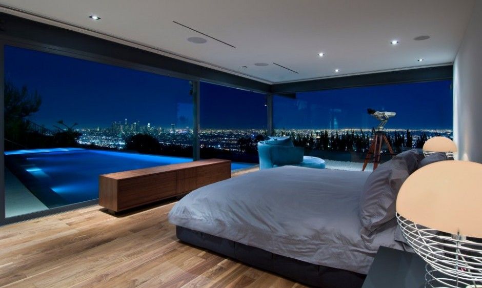 City lights bedroom view