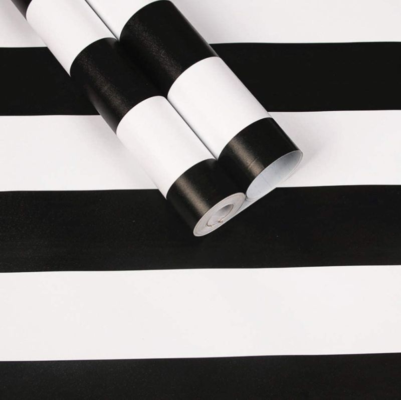 Classic Black White Striped Wallpaper Peel and Stick