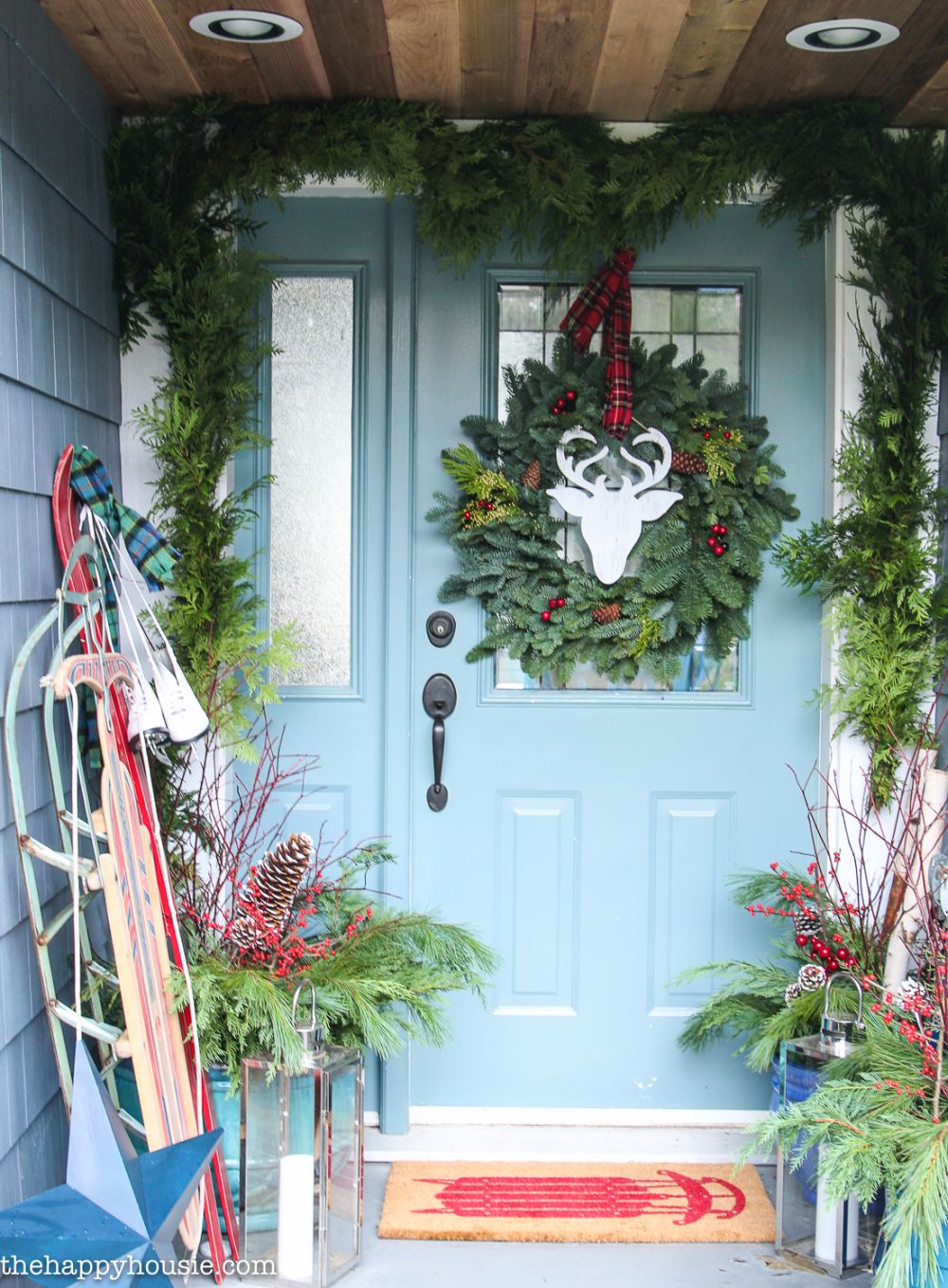 Classic Christmas Front Porch Decor