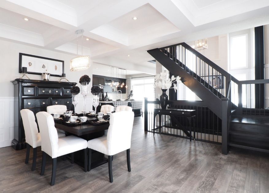 Classic room with black accents and wood floor