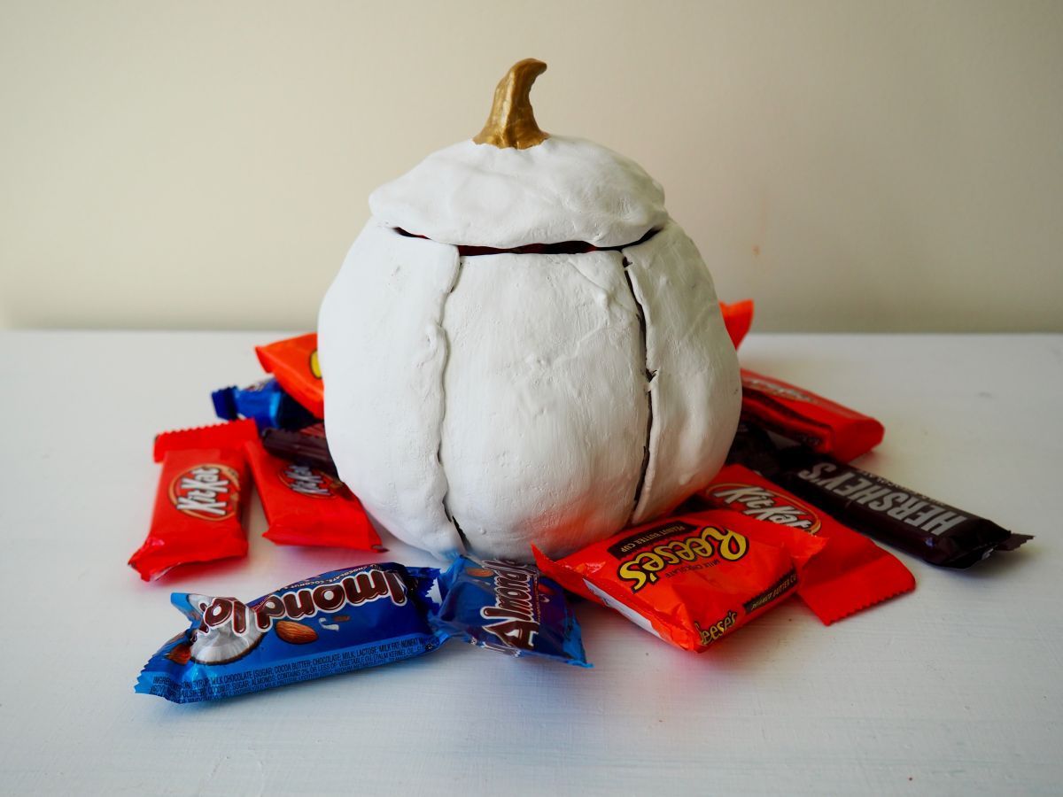 Clay Pumpkin Candy Bowl