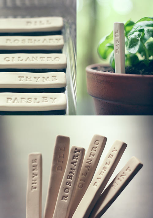 Clay garden markers