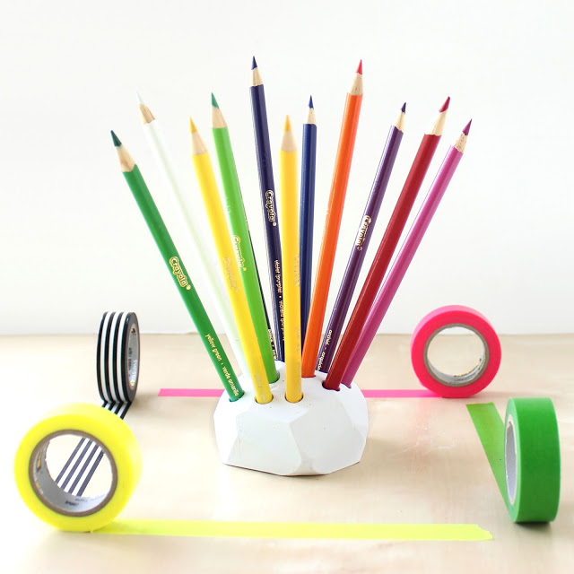 Clay pencil holder