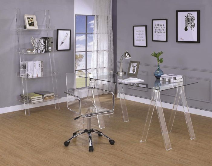 Clear Acrylic Sawhorse Writing Desk
