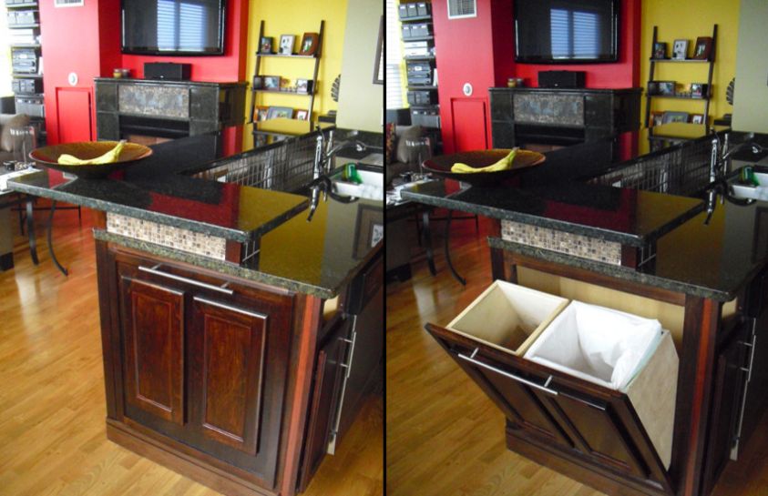 Clever hidding kitchen trash