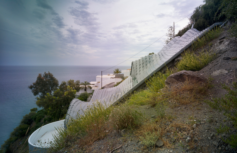 Cliff roof house angle view