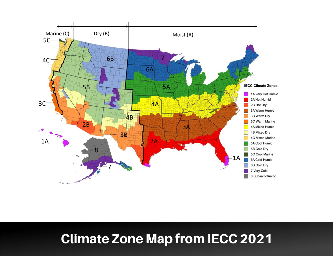 Climate Zone Map from IECC 2021