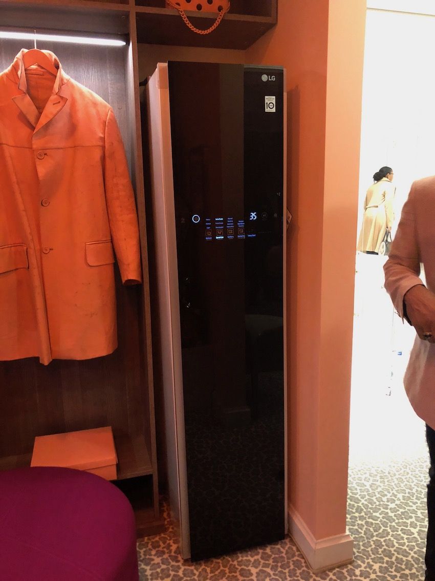 The LG Styler TrueSteam Clothing Care System is slim enough for almost any bedroom or walk-in closet.
