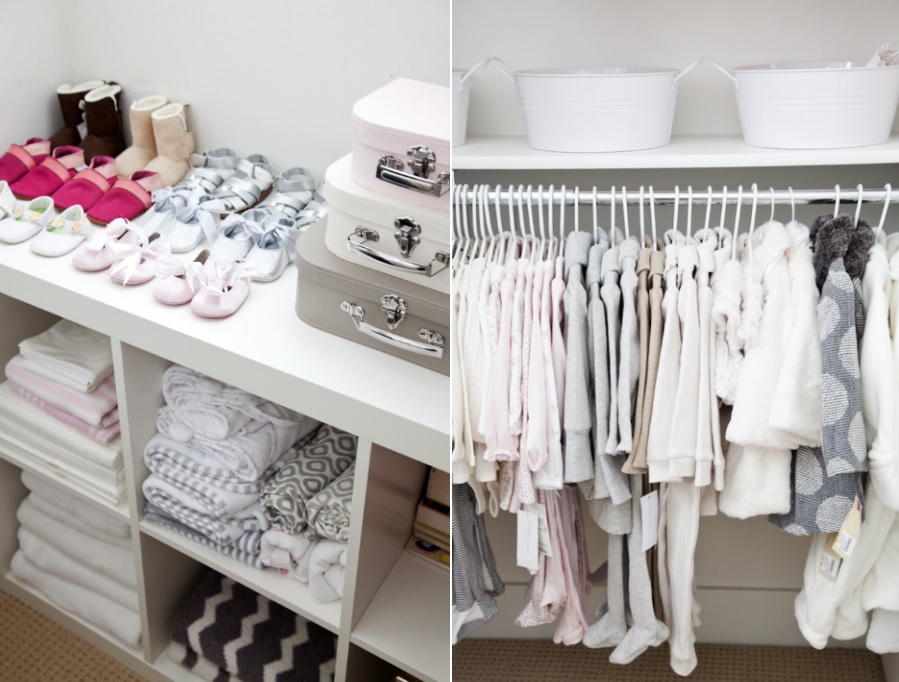 Closet organization for nursery