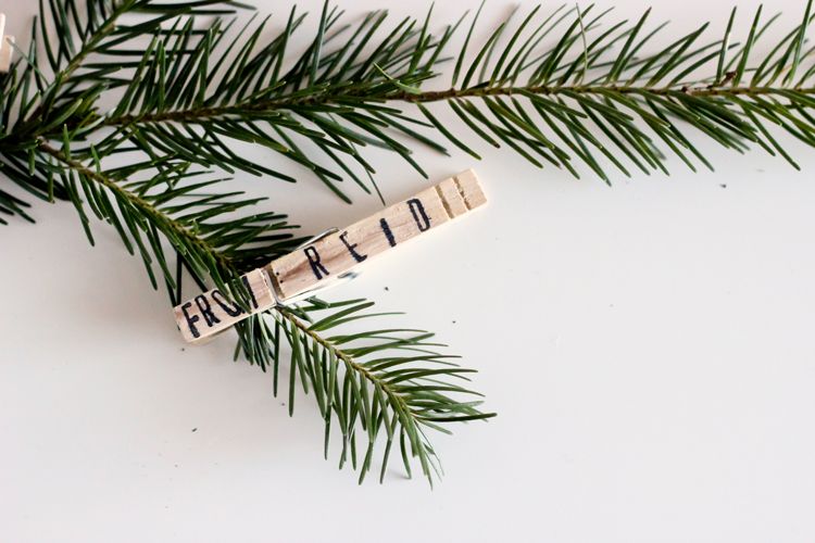 Clothespin gift tags