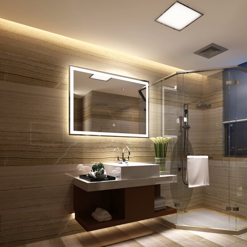 Clybourn Frameless Lighted Bathroom