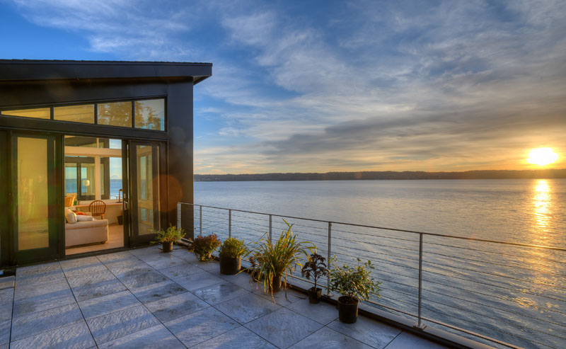 Coastal Home sunset seen from the terrace