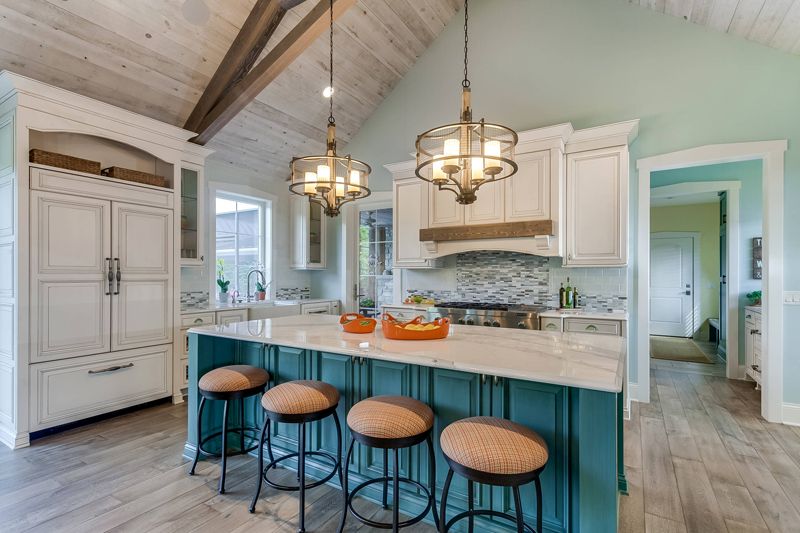 A kitchen can double as a space divider