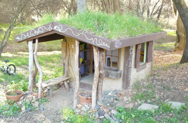 Cob Playhouse with Living Roof