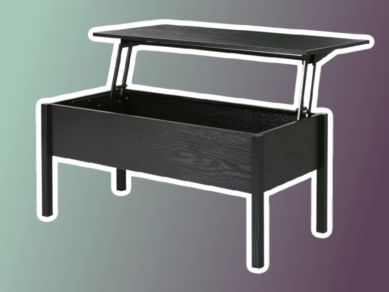 Coffee Table Desk with Hidden Storage Compartment