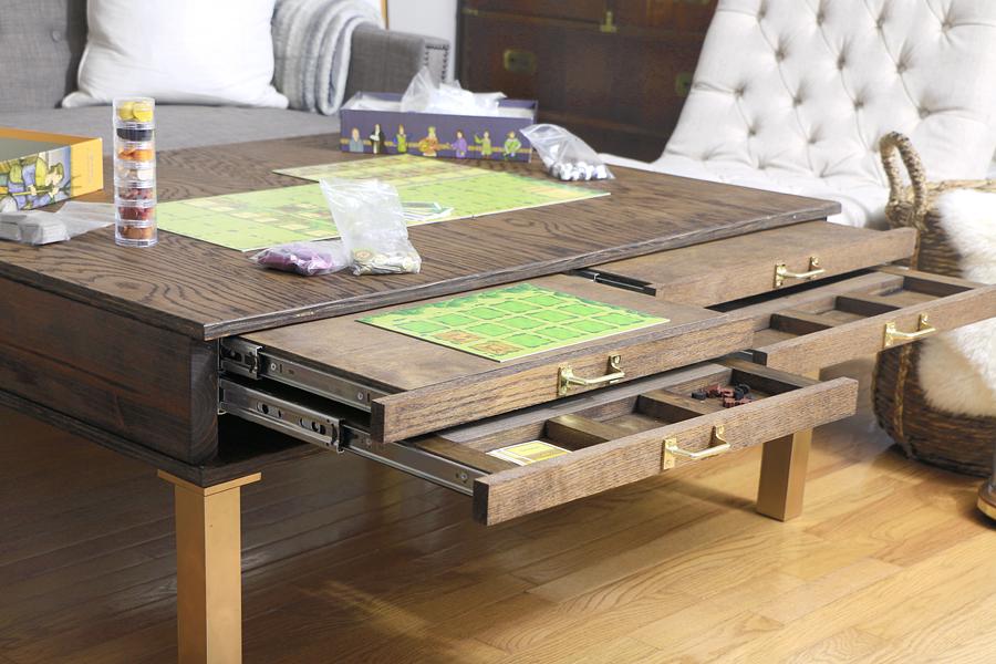 Coffee Table with Puzzle Storage DIY