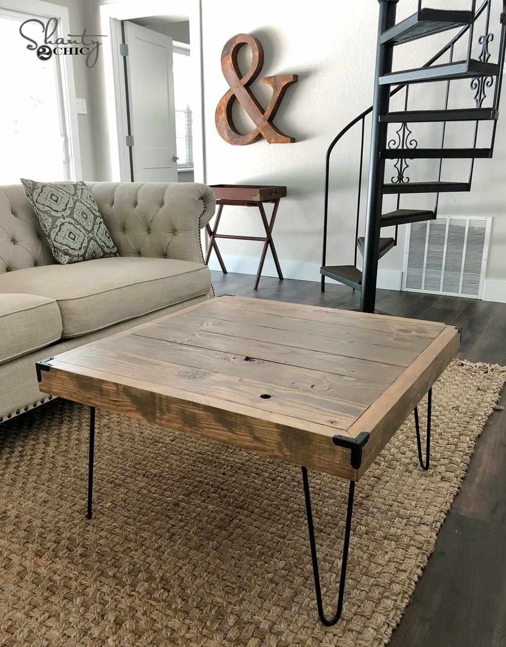 Coffee table with a rustic design