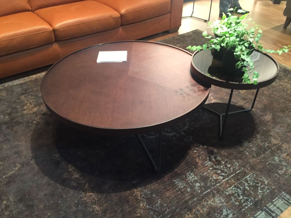 Coffee tables for living room with round top and frame base