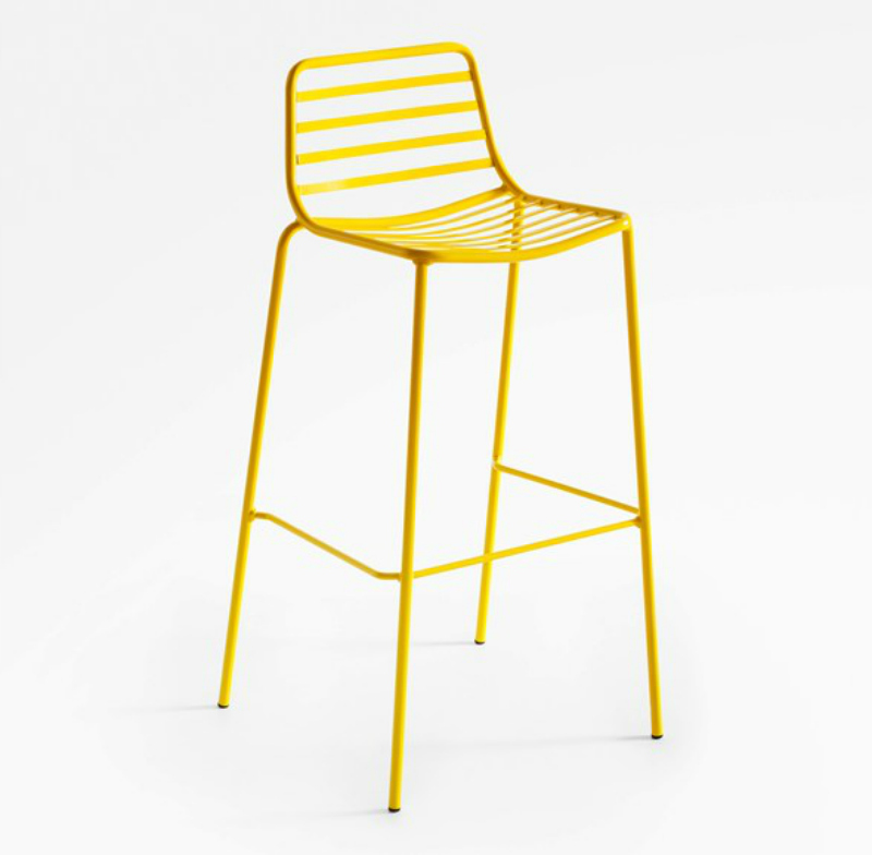 Colorful bar stools yellow metal