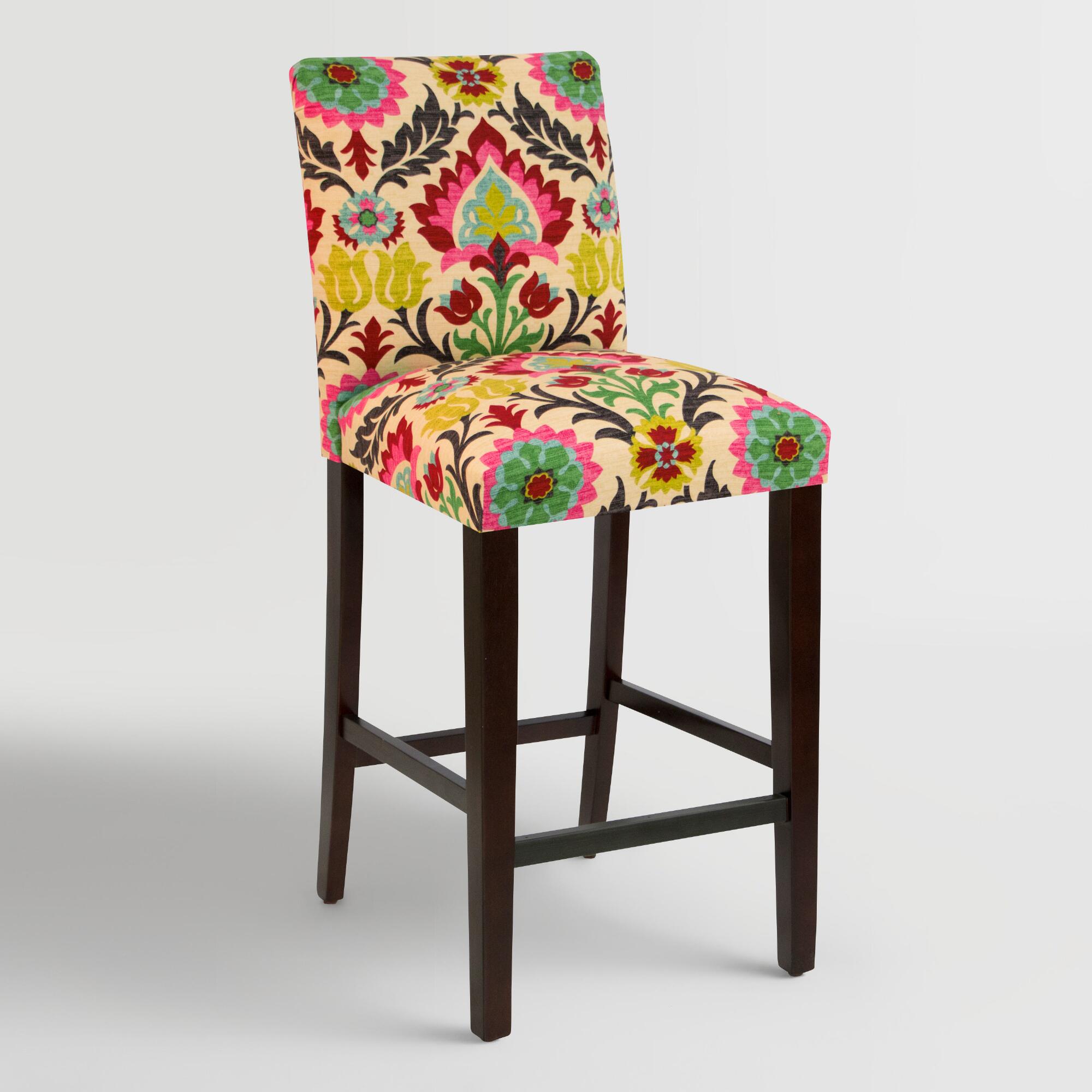 Colorful barstools floral pattern