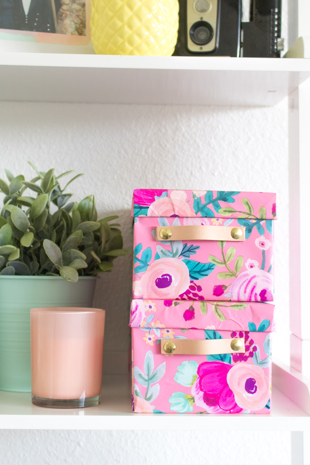 Colorful boxes with leather handles