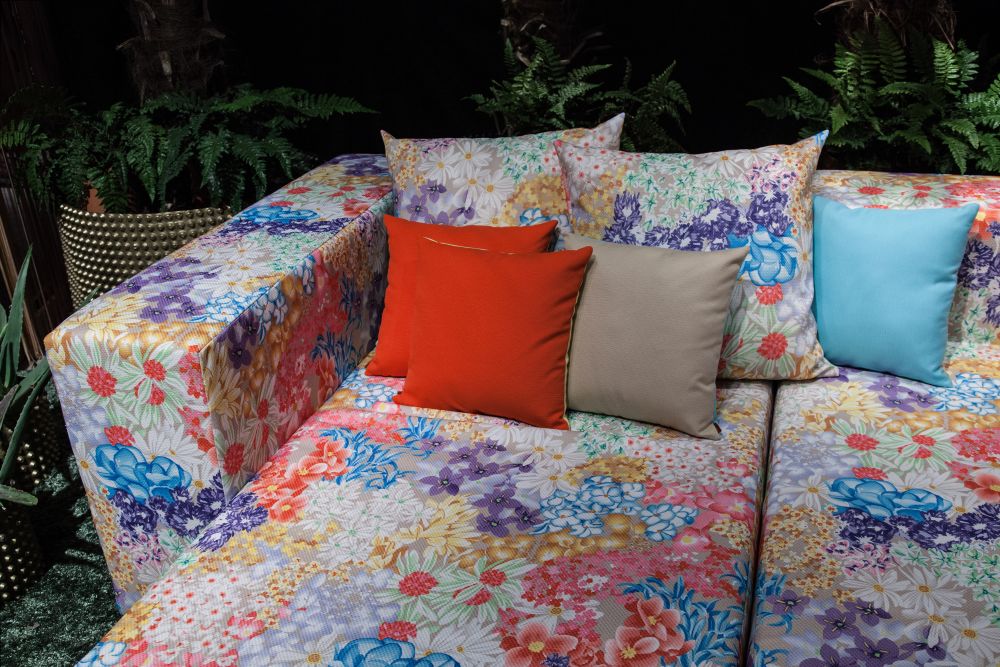 Colorful floral pattern for sofa couch