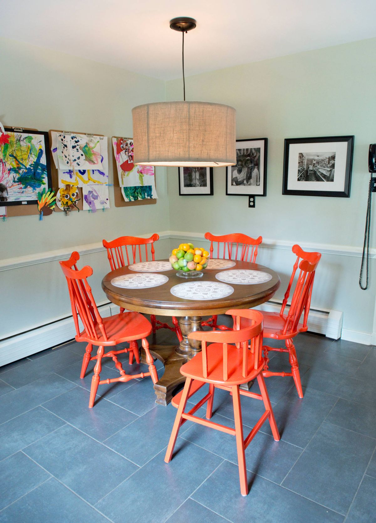 Colorful kids friendly dining area